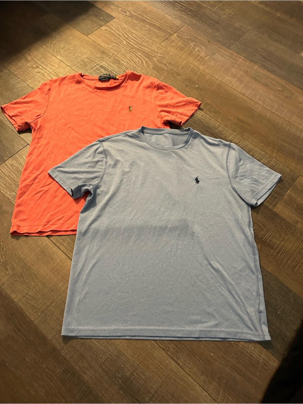Polo by Ralph Lauren Short Sleeve Crewneck Tees in red and Light Blue